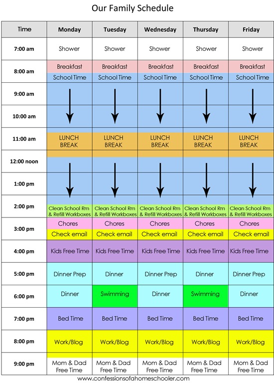 Our Daily Homeschool Schedule Confessions Of A Homeschooler