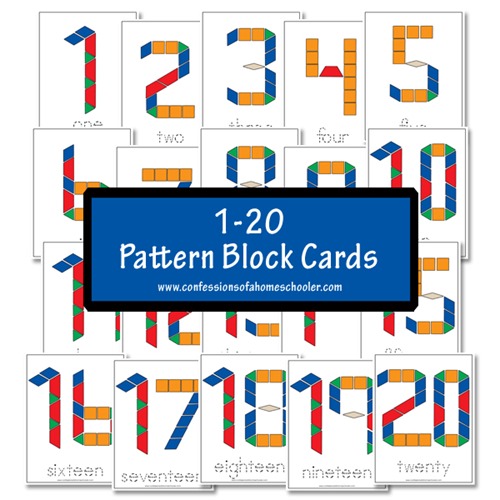 FREE 1 20 Pattern Block Cards Confessions Of A Homeschooler