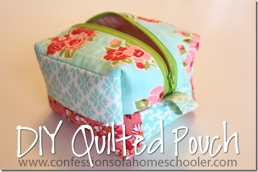 Quilted Zipper Pouch Sewing Tutorial - Confessions of a Homeschooler