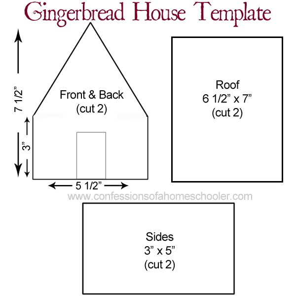 Printable Full Size Printable Gingerbread House Template Prntbl