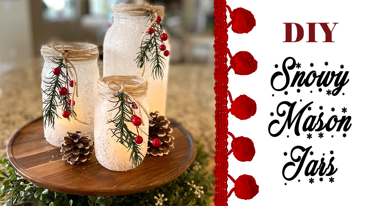 DIY Sparkling Snowy Candle Holder - Domestically Blissful