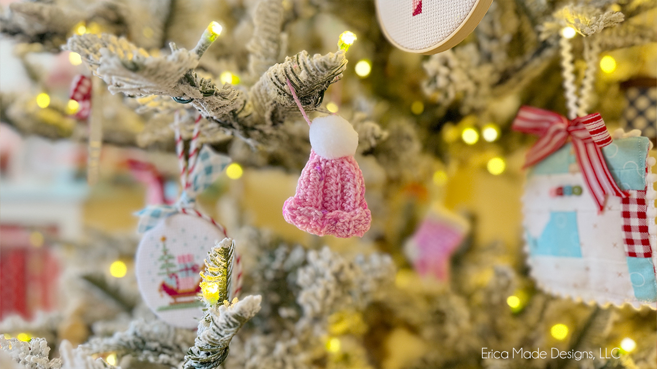 Crochet Mini Ribbed Beanie Ornaments