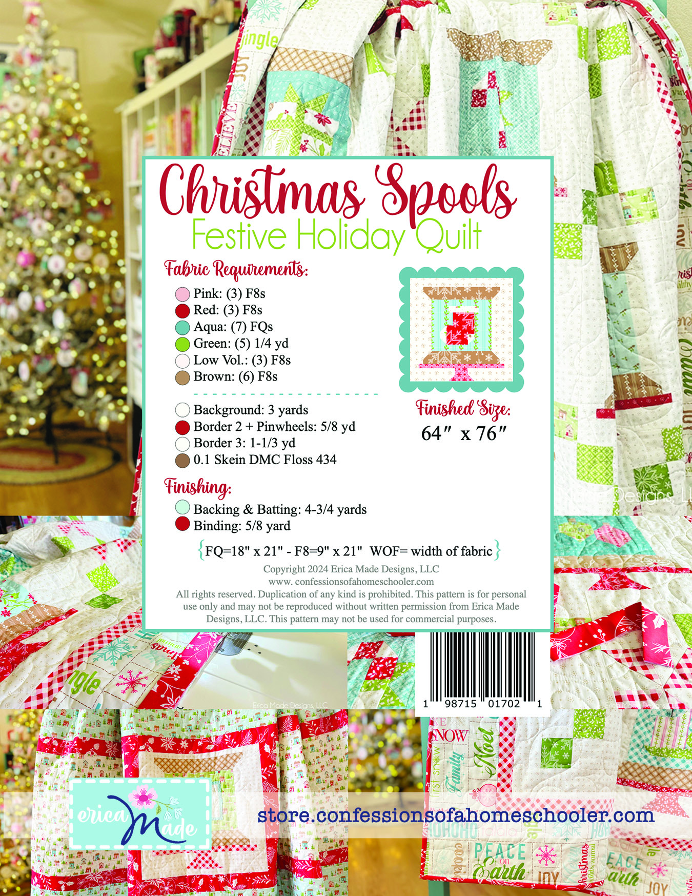 Christmas Spools Fabric Requirements